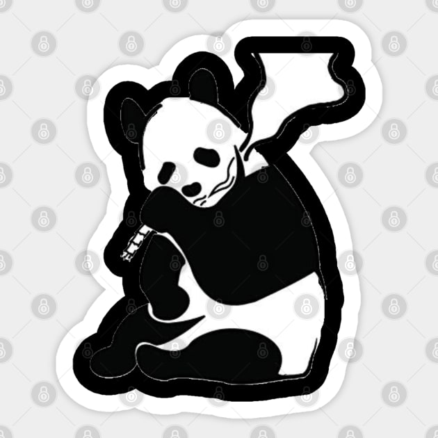 Stoner Panda Sticker by Diamondkitten